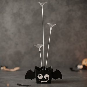 Suporte para Balões com 3 Hastes com Cachepot - Morcego - 37cm - 1 unidade - Rizzo
