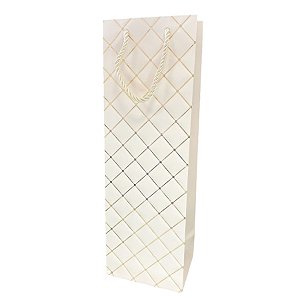 Sacola de Papel para Bebida Almofadada - Creme - 36x12x9cm - 1 unidade - Rizzo