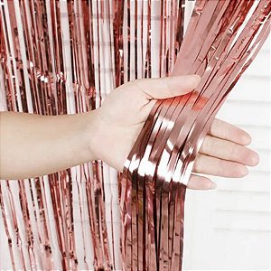 Cortina Decorativa Metalizada Rose Fosca 1x2m - 1 unidade - Rizzo