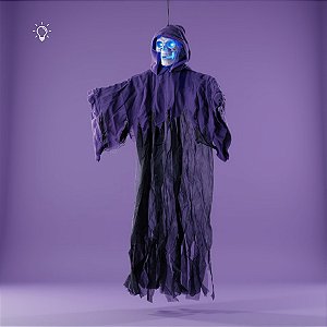 Enfeite de Hallowen - Caveira Thanos - 1,20cm - Com Luz - 1 unidade - Cromus - Rizzo