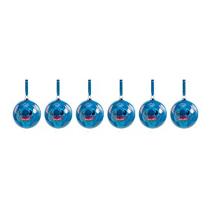 Bola de Natal Decorada - Stitch - 6cm - 6 unidades - Cromus - Rizzo