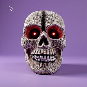 Enfeite Decorativo Halloween - Crânio com Luzes  - 1 unidade - Cromus - Rizzo