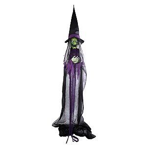 Enfeite Decorativo Halloween - Bruxa Vanda - 1,20m - Som e Luz - 1 unidade - Cromus - Rizzo