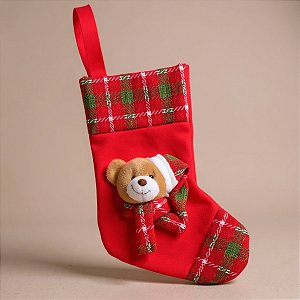 Bota de Natal para Pendurar - Urso - 28,5cm - 1 unidade - Cromus - Rizzo