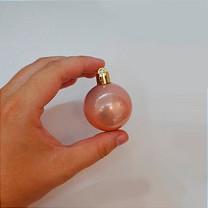 Bola de Natal em Tubo - Perolado Rose Gold - 4cm - 6 unidades - Cromus - Rizzo