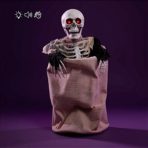 Enfeite Decorativo de Halloween com Som, Luz e Movimento - Esqueleto Bartho - 40cm - 1 unidade - Cromus - Rizzo
