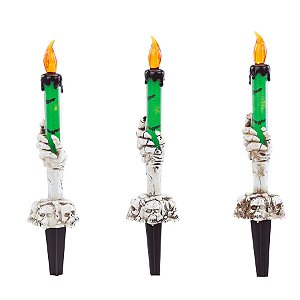 Enfeite Decorativo Halloween - Vela Castiçal de Jardim com Luz - 1 unidade - Cromus - Rizzo