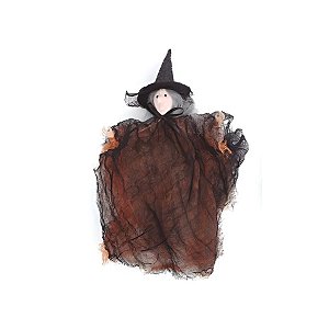 Enfeite Decorativo Halloween - Bruxa Tina - Laranja - 1 unidade - Cromus  - Rizzo