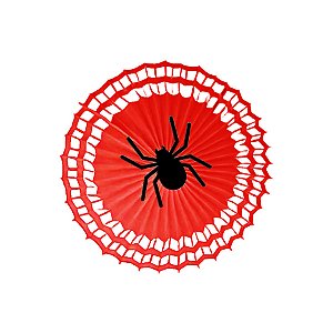 Enfeite Decorativo de Halloween - Fiorata Encarte Laranja com Aranha Preta - 40cm - 1 unidade - Girotoy - Rizzo