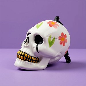 Enfeite Decorativo Halloween - Caveira Corrente Mexicana Branca - 1 unidade - Rizzo