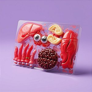 Enfeite Decorativo De Halloween - Órgãos de Plástico com Sangue - 1 unidade - Cromus - Rizzo
