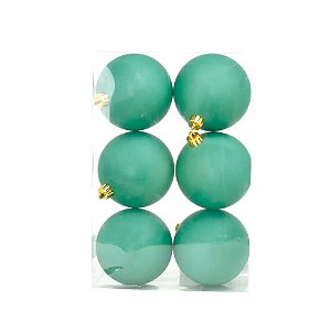 Bola de Natal Lisa - Verde Matte - 8cm  - 6 unidades - Cromus - Rizzo
