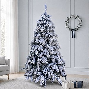 Árvore de Natal Modelo Cardamomo Nevada - 897 Galhos - 2,10m - Ref. RZO388 - 1 unidade - Rizzo