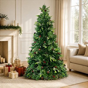 Árvore de Natal Modelo Canela Pinha - 873 galhos - 1,80m - Ref. RZO371 - 1 unidade - Rizzo