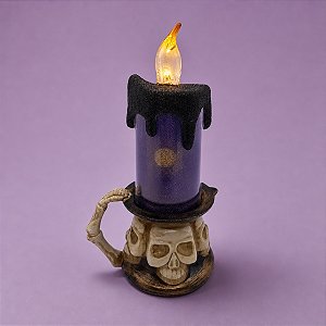Vela de Led - Caveira Decorativa Roxo - 1 unidade - Rizzo