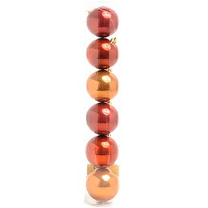 Bolas de Natal em Tubo - Bordo e Marfim - 10cm - 6 unidades - Cromus - Rizzo