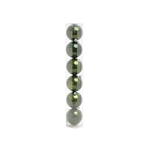 Bolas de Natal em Tubo - Verde - 5cm - 6 unidades - Cromus - Rizzo