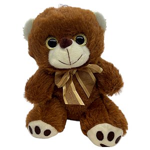 Urso de Pelúcia Laço - Marrom - 20cm - 1 unidade - Rizzo