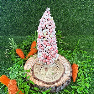 Árvore Berry com Ovos 29cm - Rosa - 1 unidade - Cromus - Rizzo