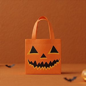 Sacola de Plástico de Halloween - Abóbora- 19x20x9cm - 1 unidade - Rizzo7899675567467