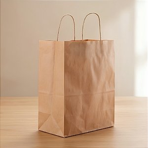 Sacola de Papel M 26x23,5x17cm - Kraft Fundo Largo - 10 unidades - Cromus - Rizzo