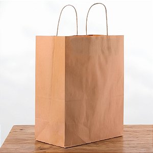 Sacola de Papel G 31,5x29,5x20cm - Kraft Fundo Largo - 10 unidades - Cromus - Rizzo