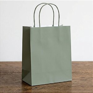 Sacola de Papel P 21,5x15x8cm - Eucalipto - Embalagem Econômica - 10 unidades - Cromus - Rizzo