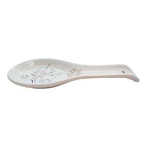 Colher Decorativa de Natal em Cerâmica - Floresta Branca - 25cm - 1 unidade - Rizzo