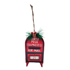 Mini Enfeite de Pendurar de Natal - Caixa de Correios de Pendurar - 8x11cm - 1 unidade - Rizzo