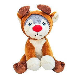 Rena de Touca de Pelúcia - 34cm - 1 unidade - Rizzo