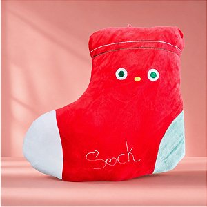 Meia de Natal Grande de Pelúcia - 35cm - 1 unidade - Rizzo