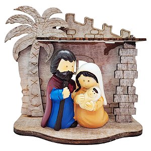 Enfeite de Natal em Poliresina - Sagrada Família Bebe no Colo - 13x11cm - 1 unidade - Rizzo