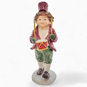 Enfeite de Natal de Resina - Menino e Tambor - 18cm - 1 unidade - Rizzo