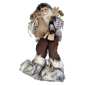 Enfeite de Natal - Papai Noel Esquiador Sentado - 45x28cm - 1 unidade - Rizzo