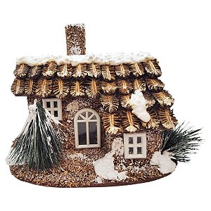 Casinha Decorativa de Natal - Pinheiros - 26x19cm - 1 unidade - Rizzo