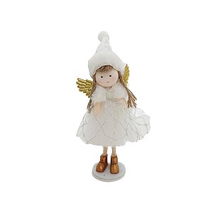 Enfeite de Natal - Fada Branca - 16cm - 1 unidade - Cromus - Rizzo
