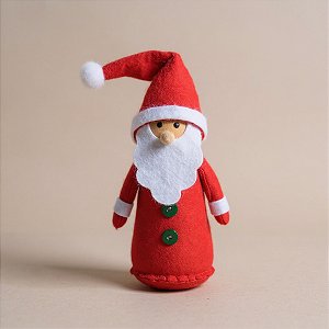 Enfeite de Natal para pendurar- Papai Noel Vermelho Tecido - 13,5cm - 1 unidade - Cromus - Rizzoaa