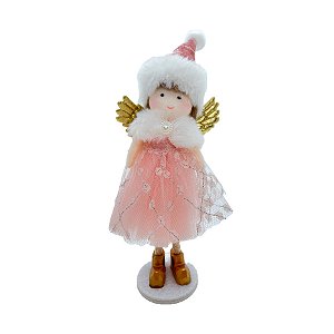 Enfeite de Natal - Fada Rosa - 16cm - 1 unidade - Cromus - Rizzo