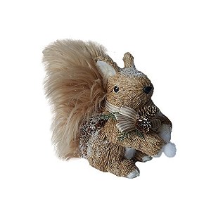 Enfeite de Natal Esquilo Natural - 24cm - 1 unidade - Rizzo