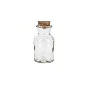 Mini Garrafa de Vidro com Tampa de Rolha 80 ml - 8x5cm - 1 unidade - Rizzo