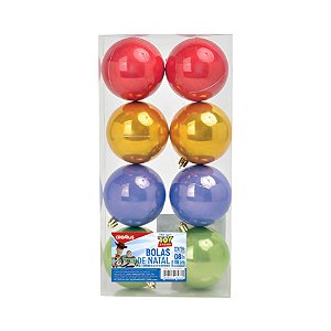 Bola de Natal Lisa Perolada - Toy Story Colorido - 8cm - Disney Original - 8 unidades - Cromus - Rizzo