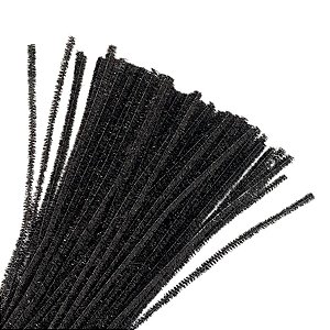 Haste de Chenille Glitter 30cm - Preto - 100 unidades - Artlille - Rizzo