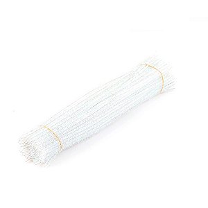Haste de Chenille Glitter 30cm - Branco - 100 unidades - Artlille - Rizzo