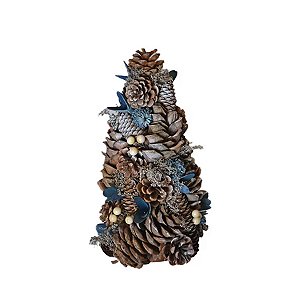 Árvore de Natal Azul - Pinhas - 33cm - 1 unidade - Rizzo