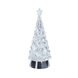 Mini Árvore de Natal Transparente com LED - 28cm - 1 unidade - Cromus - Rizzo