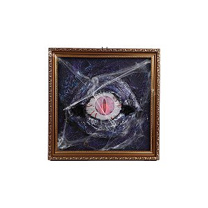Enfeite Decorativo de Halloween - Quadro Olho Sombrio com LED - 34cm - 1 unidade - Cromus - Rizzo