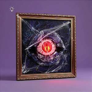 Enfeite Decorativo de Halloween - Quadro Olho Sombrio com LED - 34cm - 1 unidade - Cromus - Rizzo