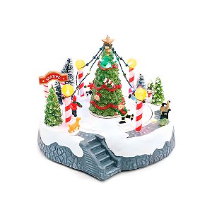 Cenario de Natal - Arvóre com Som, Luz e Movimento de Natal - 18x22cm  - 1 unidade - Cromus - Rizzo