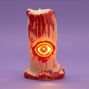 Enfeite Decorativo de Halloween - Olho Vela com Luz - 9,5cm - 1 unidade - Rizzo