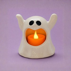 Enfeite Decorativo de Halloween - Fantasma Vela com Luz - 8cm - 1 unidade - Rizzo